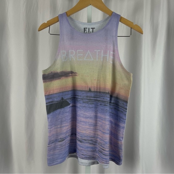 FIT Small Ocean Nature Breathe Boho Hippie Sunset Outdoor Tank Top Workout Gym - Picture 1 of 7
